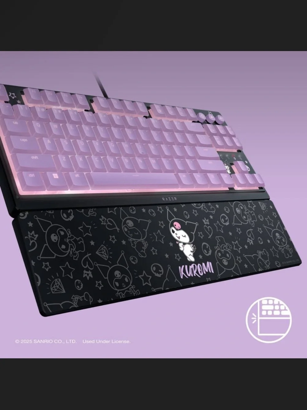 Razer Kuromi Purple and Black Tenkeyless Mechanical Keyboard